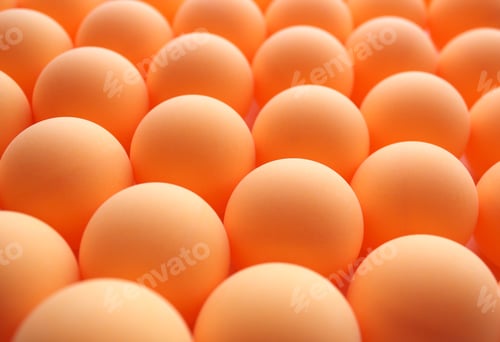 Preview: Close up of orange ping pong balls