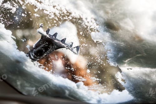 Preview: Car window in snow.