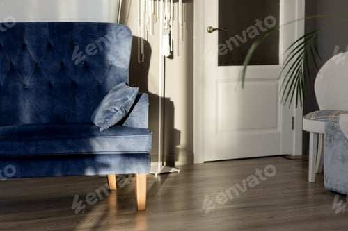 Preview: A part of the living room illuminated by the evening sun