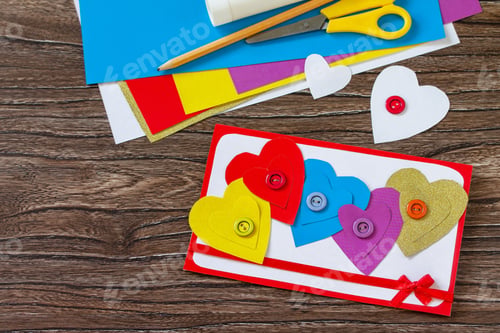 Preview: Greeting card with a hearts Valentine's Day, day mother or birthday present.