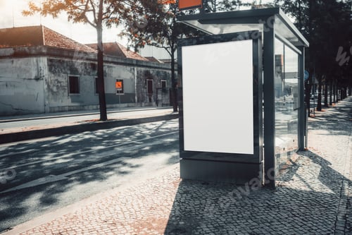 Preview: Blank bus stop billboard mock-up