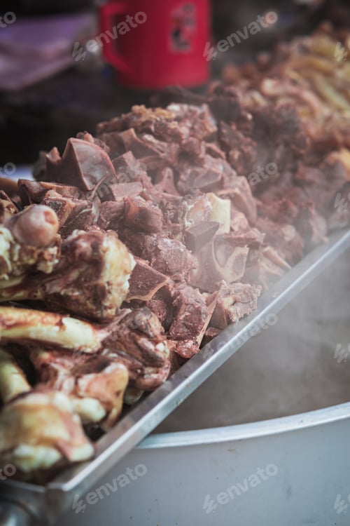 Preview: Offal that will be added to the soup. For sale at the stall.