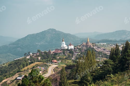 Preview: Statue big buddha on hill in Wat Pha Sorn Kaew at Khao Kho