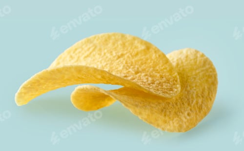 Preview: potato chips on blue background