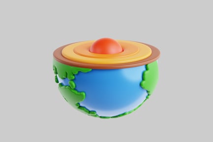 Preview: Earth interior hemisphere planet cross-section