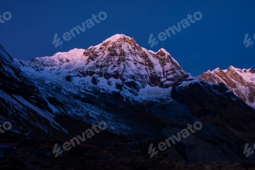 Preview: The picturesque landscape of Annapurna Peak and the ranges around Annapurna massif.