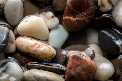 Preview: Sea Pebble, Sea Stones Background, Beach Rocks. Background From Sea Stones For Design. Abstract