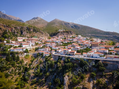 Preview: The village of Dhermi, dominated by white church of St. Mary on the hill
