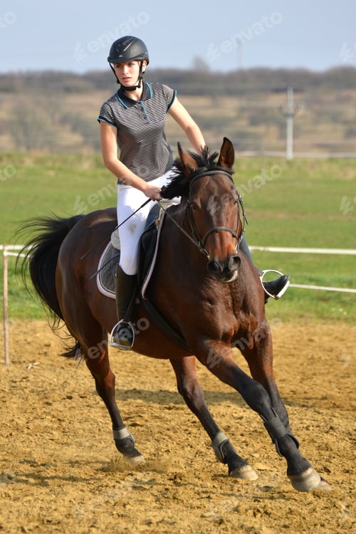 Preview: Young Girl Jumping With Horse