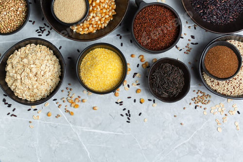Preview: Gluten free cereals as corn, amaranth , quinoa, buckwheat , teff, rice