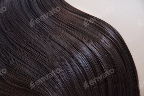 Preview: texture of beautiful glossy long hair.Curl female healthy hair.