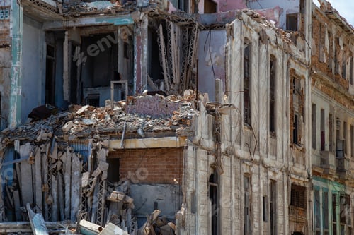 Preview: Broken and demolished residential homes in the Old Havana City, Capital of Cuba