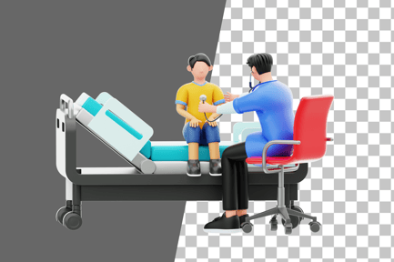 Preview: Doctor Examining a Child 3D Illustration