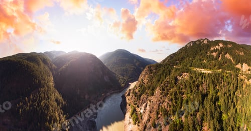 Preview: Panoramic View of Canadian Nature and a Scenic Road