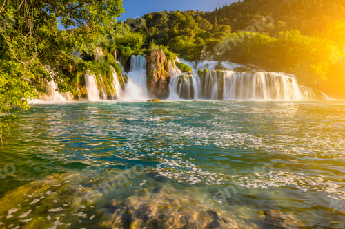 Preview: Beautiful Skradinski Buk Waterfall In Krka National Park - Dalmatia Croatia, Europe