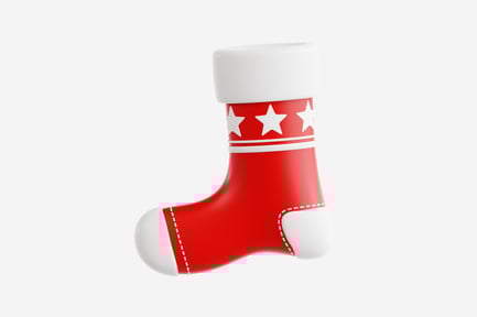 Preview: Christmas Stocking with Star Pattern 3D Icon