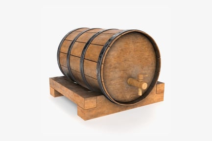 Preview: Rustic Wood Barrel with Tap & Stand