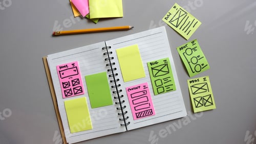 Preview: Draft sketch drawing template layout framework wireframe.