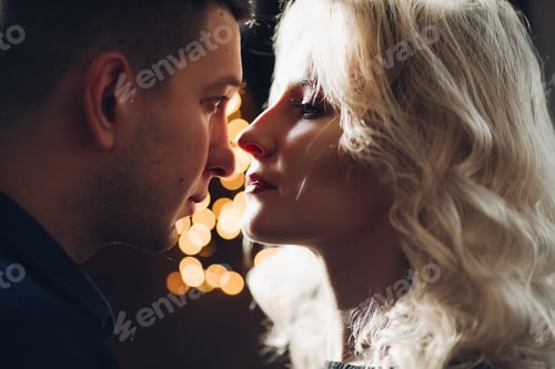 Preview: Romantic Couple Close Up In Dark Lighting