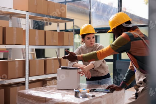 Preview: Warehouse coworkers preparing clients packages