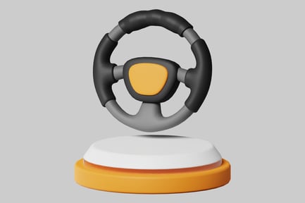 Cartoon steering wheel with display base