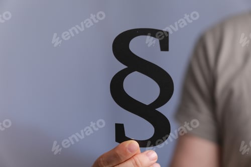 Preview: Digital illustration of law sign in the hand