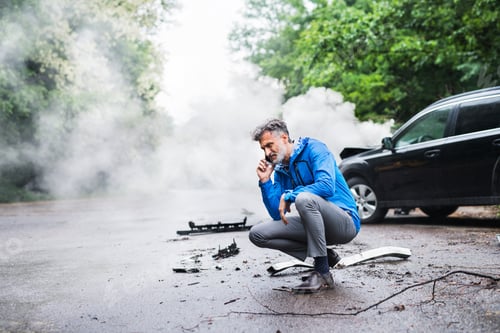 Preview: Man Calling After Car Accident in the Road