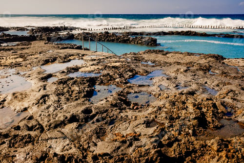 Preview: Natural pools along the Atlantic coast on a Canary Island full of volcanic rocks.