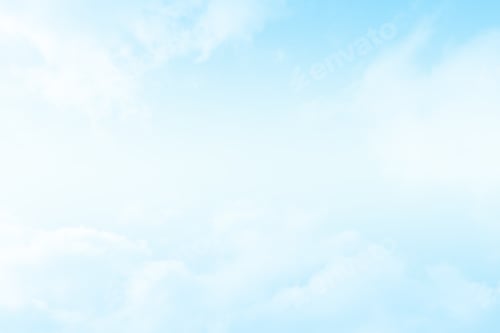 Preview: Blue sky with white fluffy cloud. Summer tropical holiday sky.