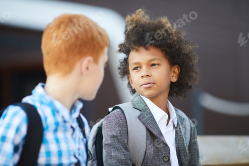 Preview: Boys Discussing a School Project at School