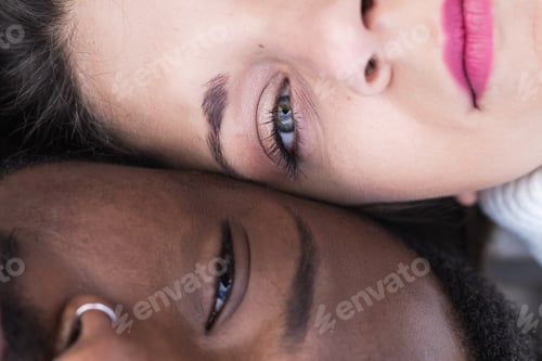 Preview: Loving multiethnic couple resting together