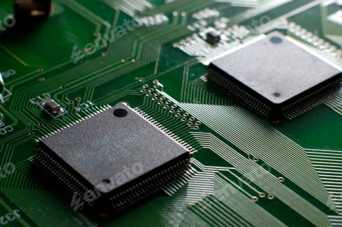 Preview: Close up shot memory board with SMD chip