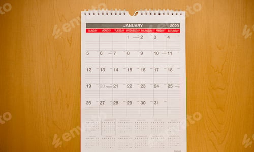 Preview: Calendar with the month of January displayed
