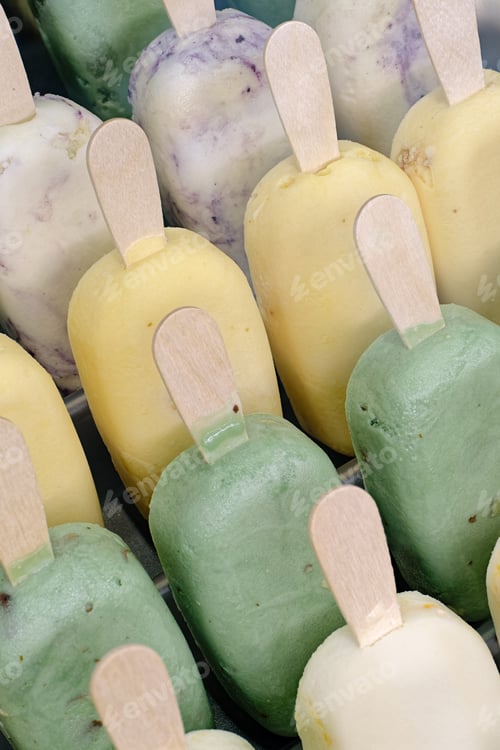 Preview: A lot of different varieties of popsicle ice cream
