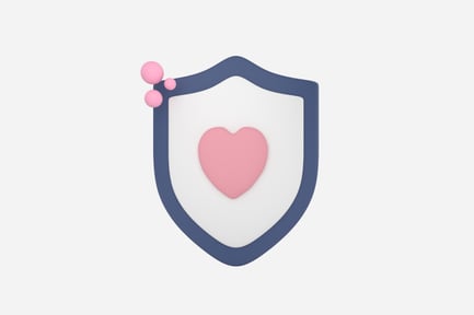 Preview: Shield with Heart 3D Illustration