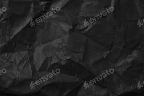 Preview: Dark black grey paper background creased crumpled surface.