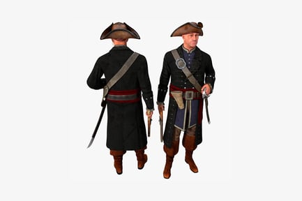 Two figures in historical military attire