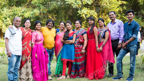 Preview: Happy Indian family at outdoors, Enjoying holiday in park.