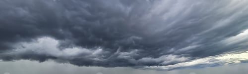 Preview: Storm clouds. Dramatic sky over city. Thunderstorm weather. Rain pours from cumulus clouds.