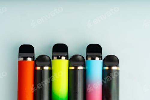 Preview: disposable electronic cigarettes on white background