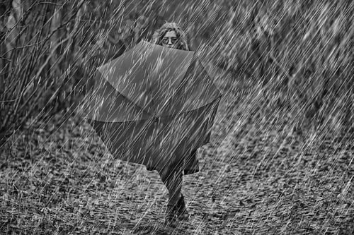 Preview: Seasonal Autumn Portrait, Sad Girl With Umbrella,