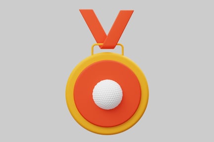 Preview: Golf medal with white golf ball