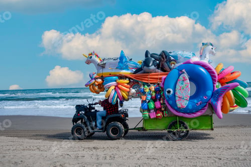 Preview: beach items seller in chachalacas mexico beach