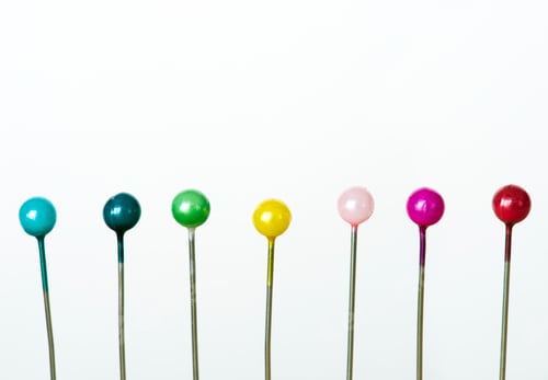 Preview: Closeup of colorful pins