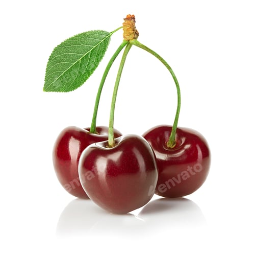Preview: Cherries isolated on white background