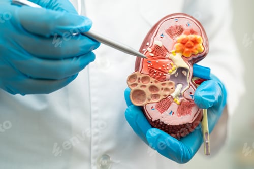 Preview: Kidney disease, Chronic kidney disease ckd, Doctor hold model to study and treat in hospital.