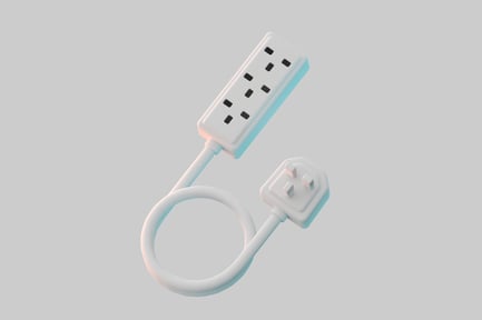 Preview: White electrical outlet power strip