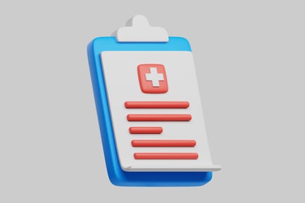 Preview: Medical clipboard, blue and white