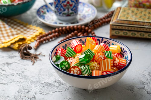 Preview: Traditional Turkish Ramadan Sweet Sugar hard Candy, Chocolate candie and Almond candies