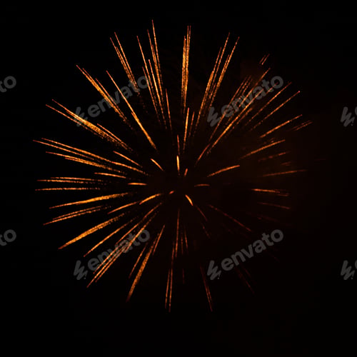 Golden Explosion: Firework in the Night Sky